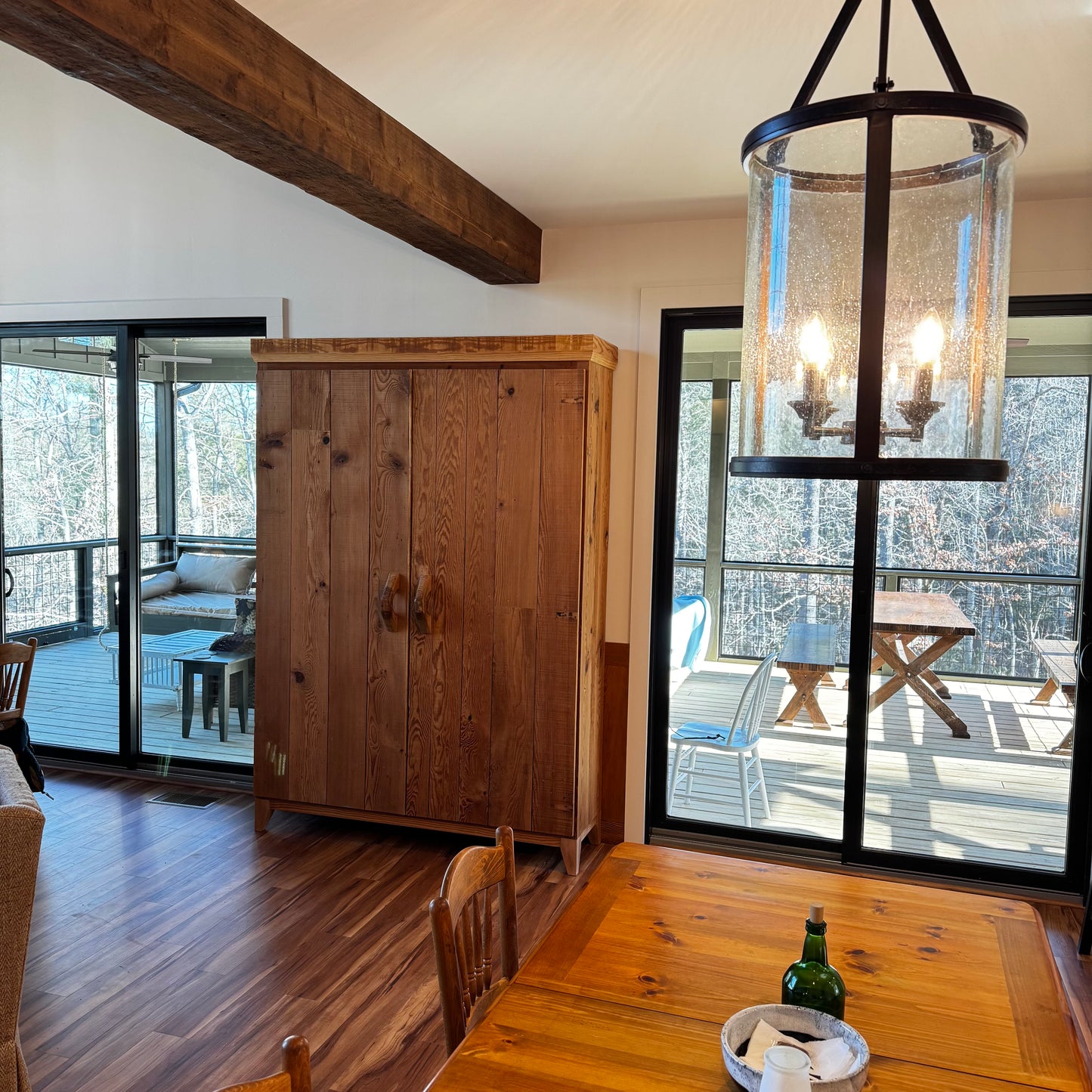 Armoire Crafted from Historic Reclaimed Wood Paneling