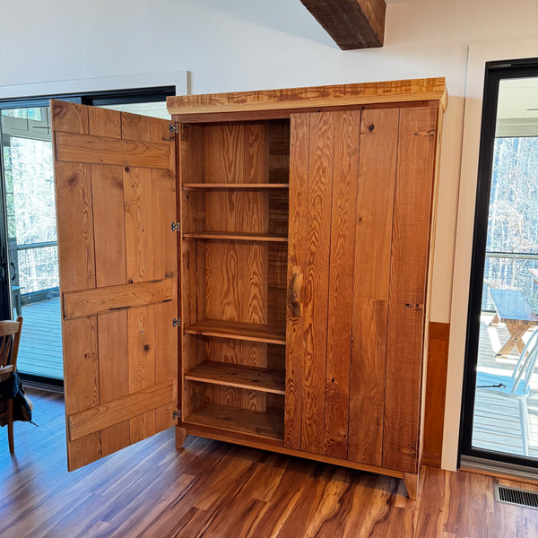 Armoire Crafted from Historic Reclaimed Wood Paneling