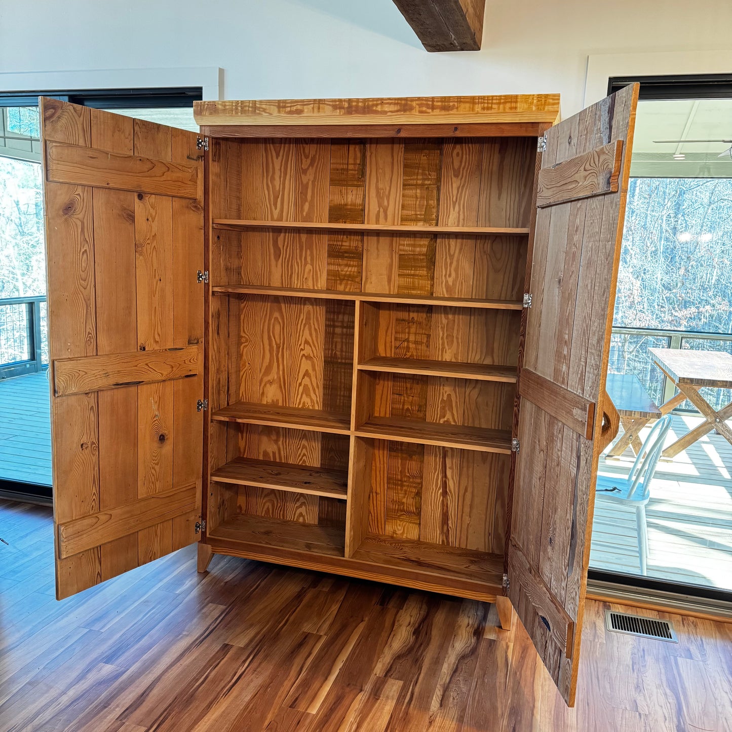 Armoire Crafted from Historic Reclaimed Wood Paneling
